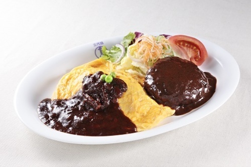 オムハヤシ＆国産粗挽きハンバーグ