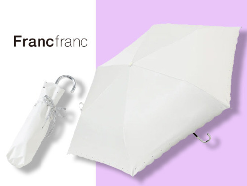 ◆遮光シルバーリボンハート 折りたたみ傘 50cm…3,410円（税込）