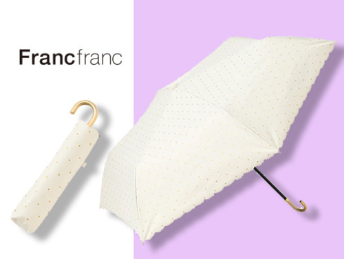 ◆遮光 ドットグリッターヒートカット 折りたたみ傘 50cm…3,500円（税込）