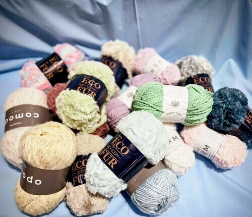 パステルカラーのあったかもこもこヤーン