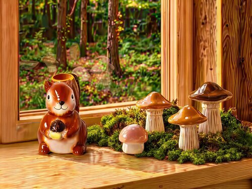 リスとキノコの小さな森特集の画像